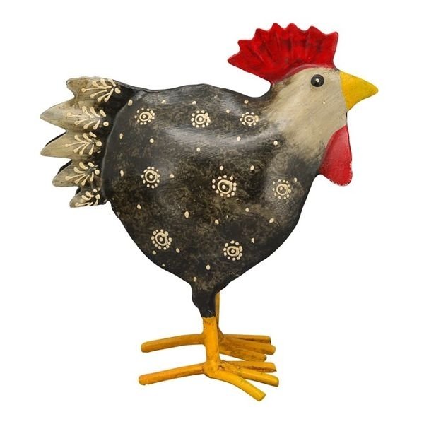 Huhn oder Hahn Kanu Metall