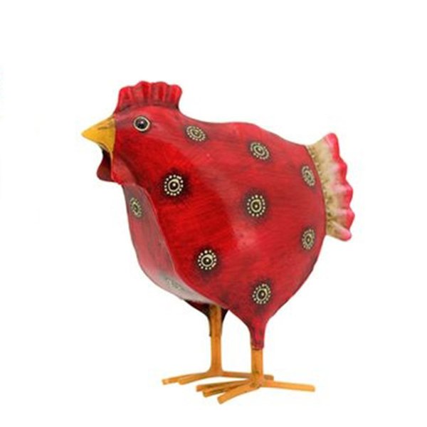 Huhn oder Hahn Kanu Metall rot